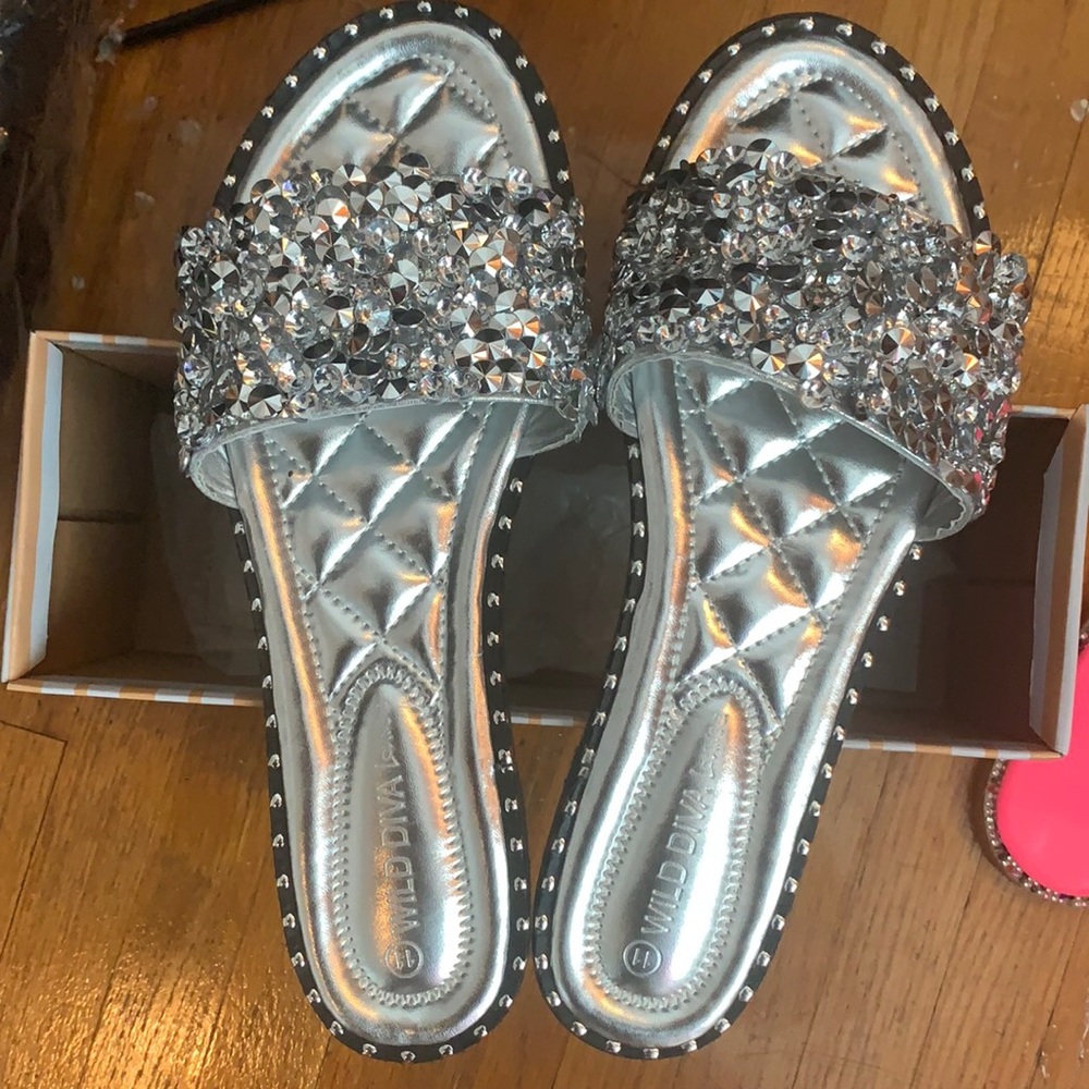 Silver sandal never worn just tried on in house